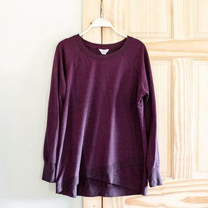Danskin Tunic Sweatshirt Yoga Crisscross Thumbhole Sleeve Sunset Plum Sz XXL